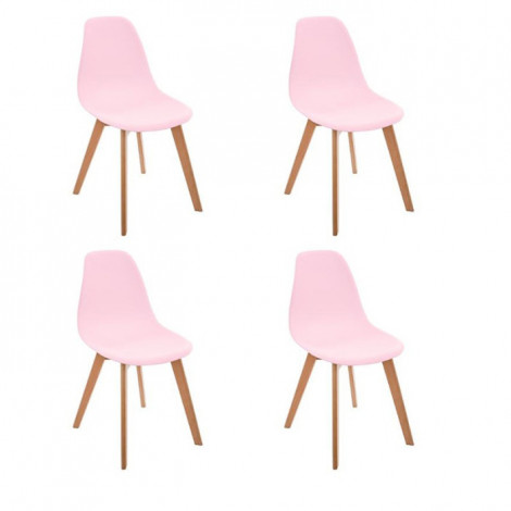 Lot de 4 Chaises Enfant "Scandinave" 58cm Rose|Chaise|Paris Prix