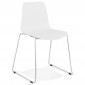 Chaise Moderne "Valkyrie" 82cm Blanc & Argent|Chaise|Paris Prix