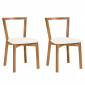 Lot de 2 Chaises Design "Cee" 75cm Chêne & Blanc|Chaise|Paris Prix