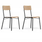 Lot de 2 Chaises Design "Ashburn" 82cm Chêne|Chaise|Paris Prix