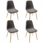 Lot de 4 Chaises en Velours "Roka" 85cm Gris|Chaise|Paris Prix