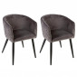 Lot de 2 Fauteuils Design Velours "Marlo" 76cm Gris|Chaise|Paris Prix