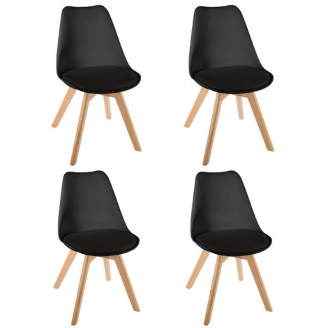 Lot de 4 Chaises Design "Baya" 81cm Noir|Chaise|Paris Prix