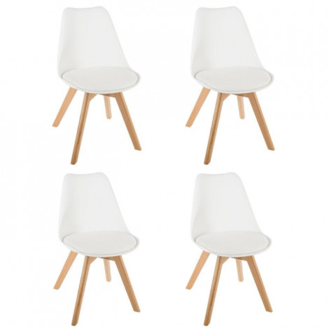 Lot de 4 Chaises Design "Baya" 81cm Blanc|Chaise|Paris Prix