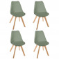 Lot de 4 Chaises Design "Baya" 81cm Kaki|Chaise|Paris Prix