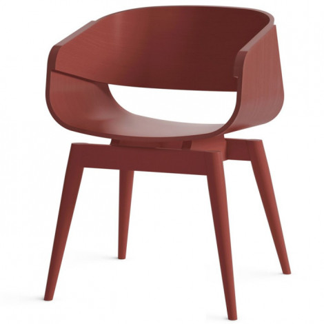 Chaise Design en Bois "Almost" 76cm Rouge|Chaise|Paris Prix