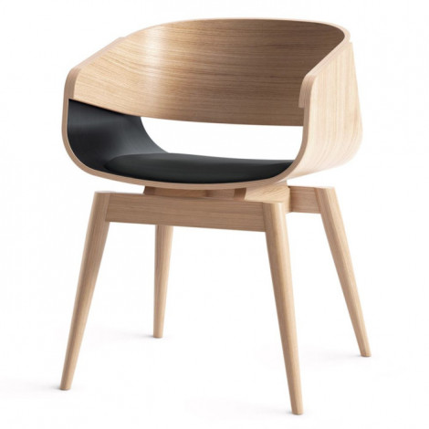 Chaise Design avec Coussin "Almost" 76cm Naturel & Noir|Chaise|Paris Prix