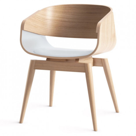 Chaise Design avec Coussin "Almost" 76cm Naturel & Blanc|Chaise|Paris Prix