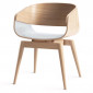 Chaise Design avec Coussin "Almost" 76cm Naturel & Blanc|Chaise|Paris Prix