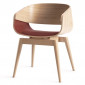 Chaise Design avec Coussin "Almost" 76cm Naturel & Rouge|Chaise|Paris Prix