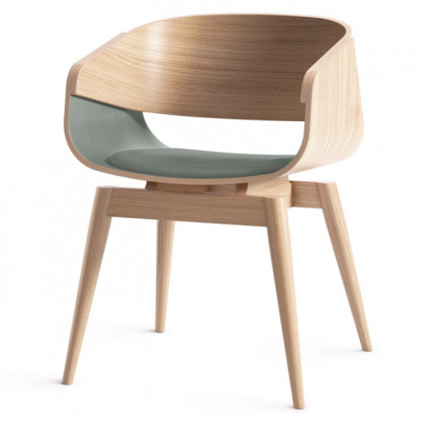 Chaise Design avec Coussin "Almost" 76cm Naturel & Gris|Chaise|Paris Prix