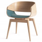 Chaise Design avec Coussin "Almost" 76cm Naturel & Bleu|Chaise|Paris Prix