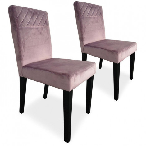 Lot de 2 Chaises Velours "Pipam" 82cm Rose|Chaise|Paris Prix