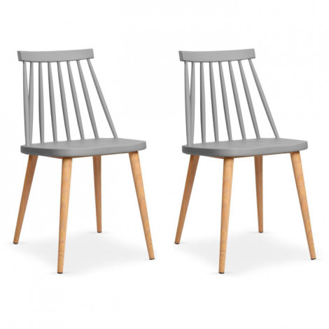 Lot de 2 Chaises Scandinaves "Magnan" 77cm Gris|Chaise|Paris Prix