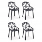Lot de 4 Chaises Design "Arachnide" 80cm Noir|Chaise|Paris Prix
