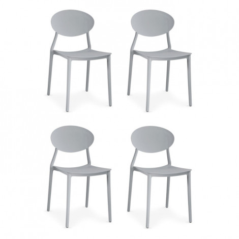 Lot de 4 Chaises Design "Tojal" 81cm Gris|Chaise|Paris Prix