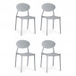 Lot de 4 Chaises Design "Tojal" 81cm Gris|Chaise|Paris Prix