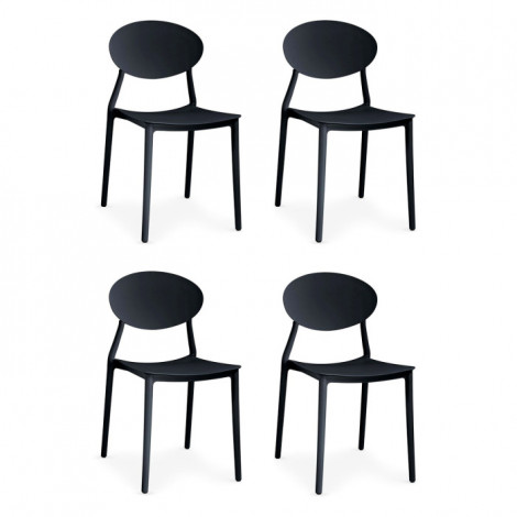 Lot de 4 Chaises Design "Tojal" 81cm Noir|Chaise|Paris Prix