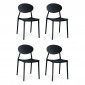 Lot de 4 Chaises Design "Tojal" 81cm Noir|Chaise|Paris Prix