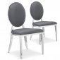 Lot de 2 Chaises Médaillon "Tatianna" 90cm Gris|Chaise|Paris Prix