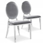 Lot de 2 Chaises Médaillon Velours "Tatianna" 90cm Argent|Chaise|Paris Prix