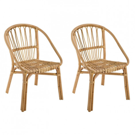 Lot de 2 Chaises en Rotin "Dream" 80cm Naturel|Chaise|Paris Prix