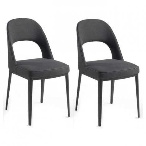 Lot de 2 Chaises Design "Ruben" 80cm Gris|Chaise|Paris Prix