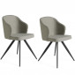 Lot de 2 Chaises Design "Sandro" 82cm Gris|Chaise|Paris Prix