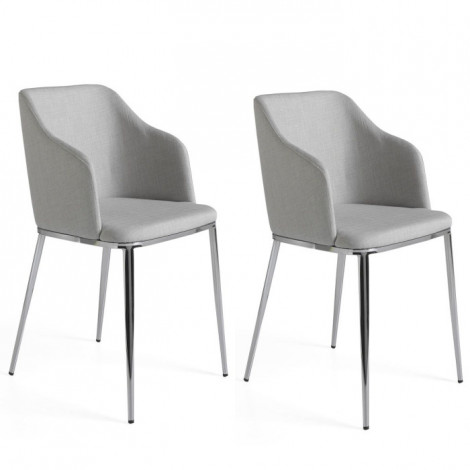 Lot de 2 Chaises Design "Tela" 79cm Gris|Chaise|Paris Prix