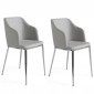 Lot de 2 Chaises Design "Tela" 79cm Gris|Chaise|Paris Prix