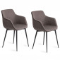 Lot de 2 Chaises Design en Tissu "Célia" 77cm Gris|Chaise|Paris Prix