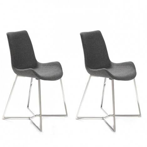 Lot de 2 Chaises Design "Dario" 82cm Gris|Chaise|Paris Prix