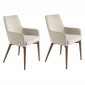 Lot de 2 Chaises Design en Tissu "Felipe" 88cm Beige|Chaise|Paris Prix
