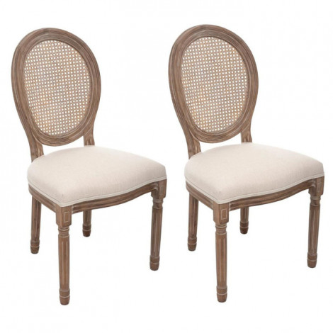 Lot de 2 Chaises en Lin "Cleon" 95cm Blanc|Chaise|Paris Prix