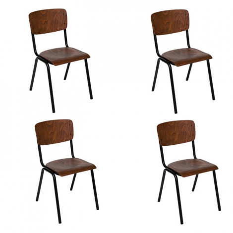 Lot de 4 Chaises Vintage "Kiel" 83cm Naturel|Chaise|Paris Prix