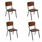 Lot de 4 Chaises Vintage "Kiel" 83cm Naturel|Chaise|Paris Prix