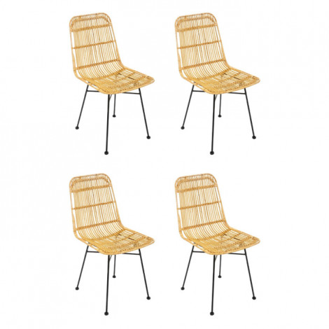Lot de 4 Chaises Design "Kubu" 88cm Naturel|Chaise|Paris Prix