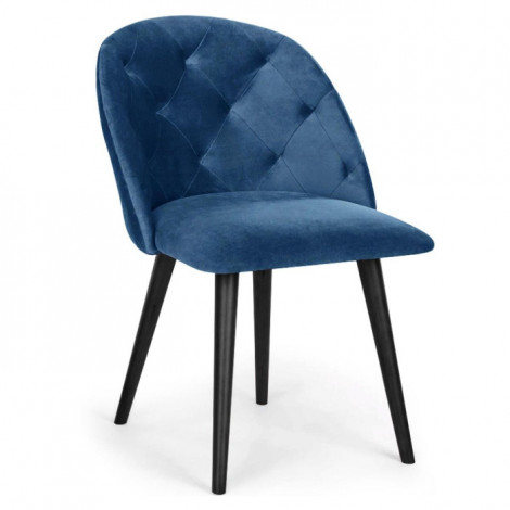 Chaise Design en Velours "Lonor" 81cm Bleu|Chaise|Paris Prix