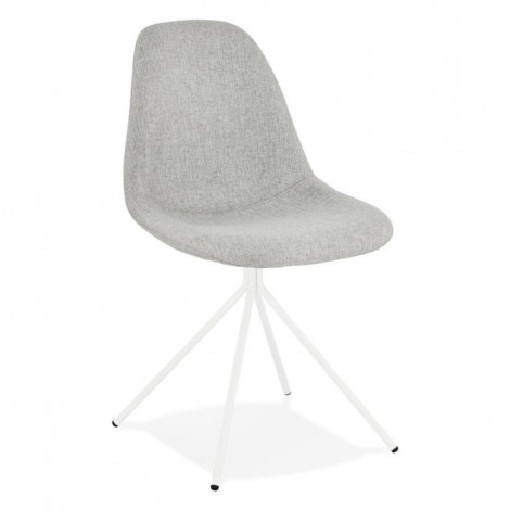 Chaise Design en Tissu "Monica" 84cm Gris & Blanc|Chaise|Paris Prix