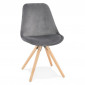 Chaise Vintage en Velours "Marty" 84cm Gris|Chaise|Paris Prix