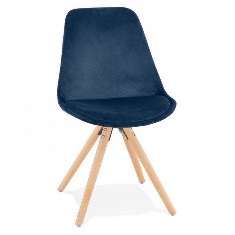 Chaise Vintage en Velours "Marty" 84cm Bleu|Chaise|Paris Prix