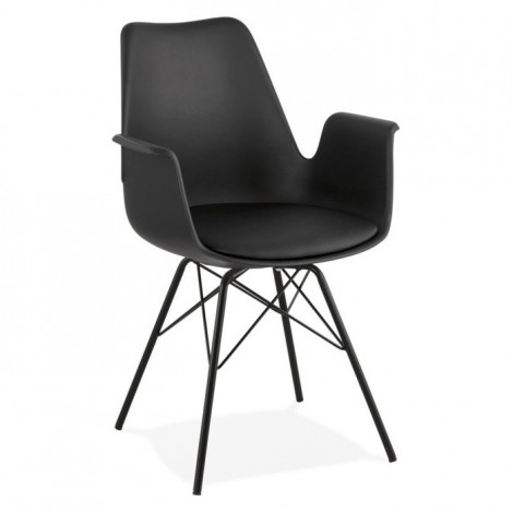 Chaise Design avec Accoudoirs "Soa" 82cm Noir|Chaise|Paris Prix
