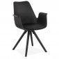 Chaise Design avec Accoudoirs "Zayven" 82cm Noir|Chaise|Paris Prix