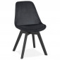 Chaise Design Velours & Bois "Pady" 85cm Noir|Chaise|Paris Prix