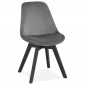 Chaise Design Velours & Bois "Pady" 85cm Gris & Noir|Chaise|Paris Prix