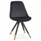 Chaise Vintage Velours & Bois "Kili" 83cm Noir|Chaise|Paris Prix