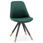 Chaise Vintage Velours & Bois "Kili" 83cm Vert & Noir|Chaise|Paris Prix