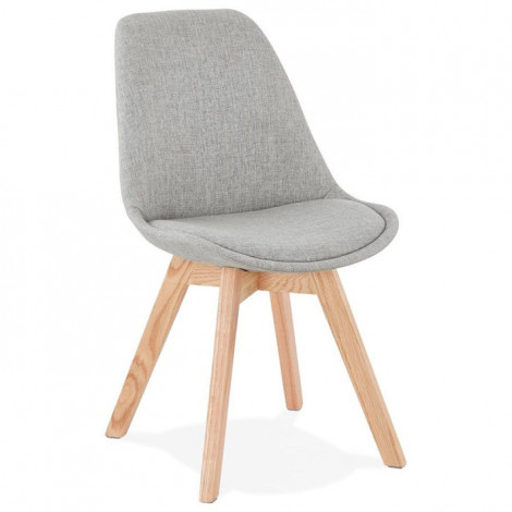 Chaise Design en Tissu "Dafou" 82cm Gris & Naturel|Chaise|Paris Prix