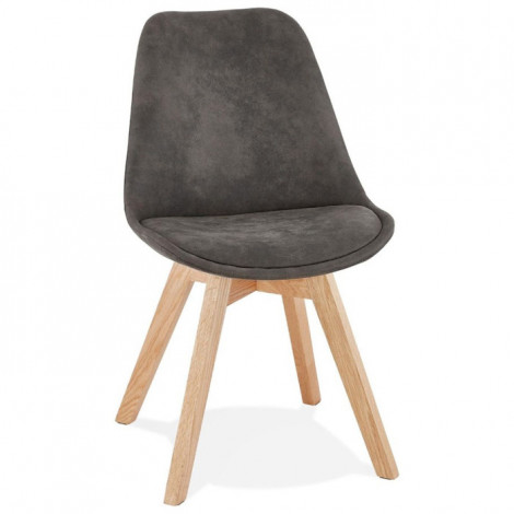 Chaise Design "Mirka" 85cm Gris Foncé & Naturel|Chaise|Paris Prix