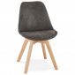 Chaise Design "Mirka" 85cm Gris Foncé & Naturel|Chaise|Paris Prix